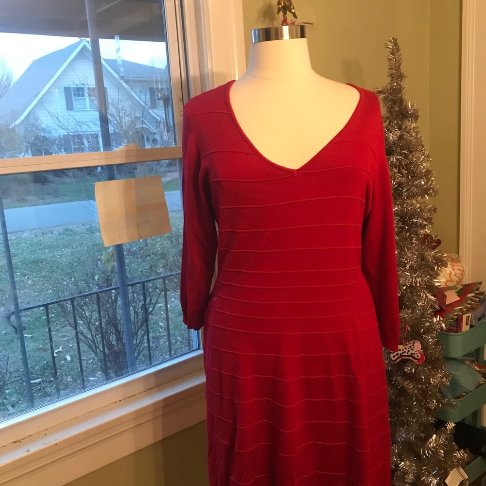 Lane Bryant knit red dress 22/24